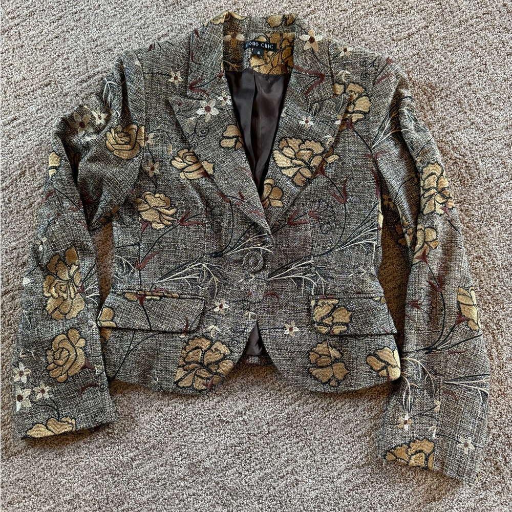 Boho Chic size 4 multiple colored brown jacket